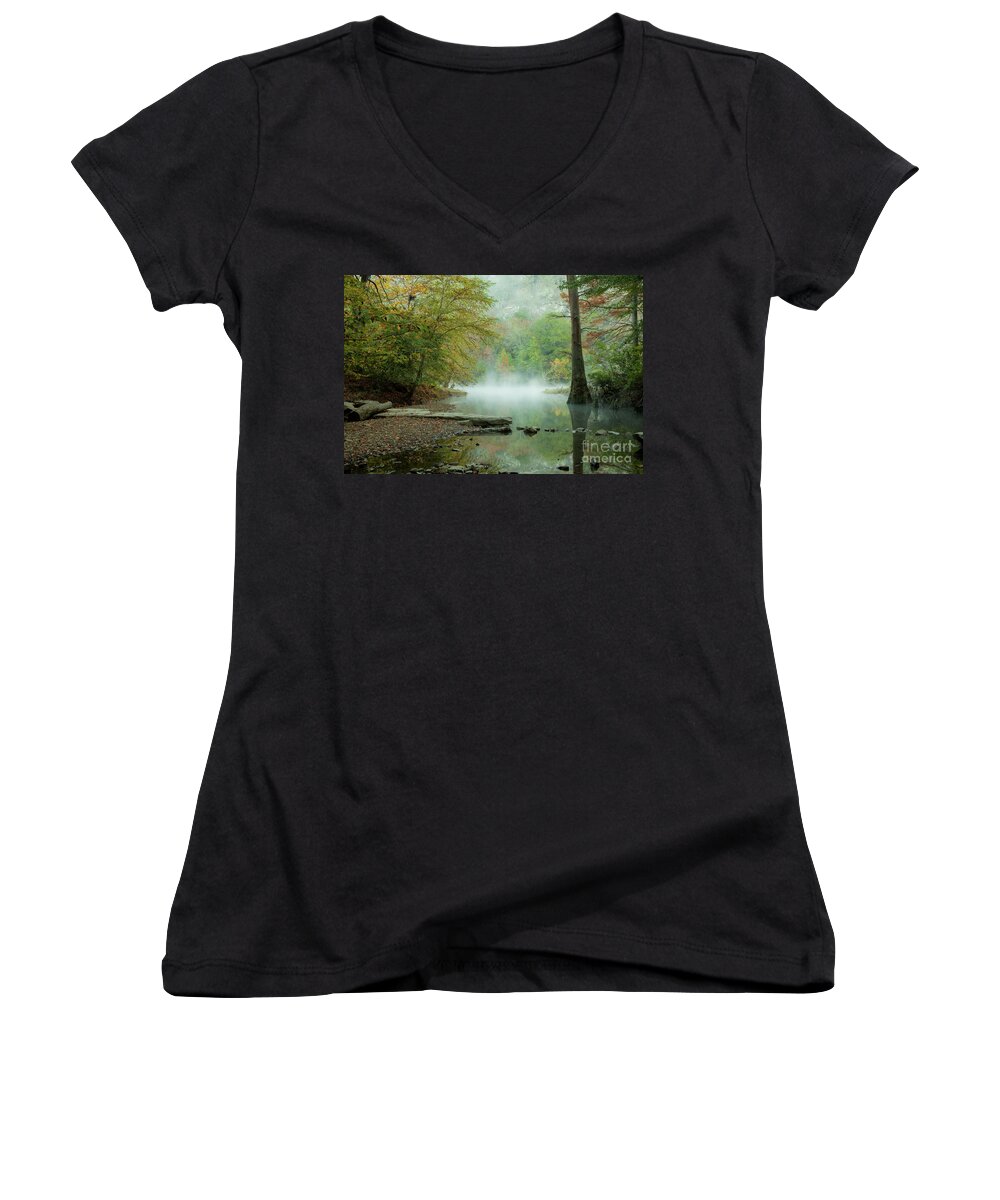 Park Women's V-Neck featuring the photograph Fall Dreams by Iris Greenwell