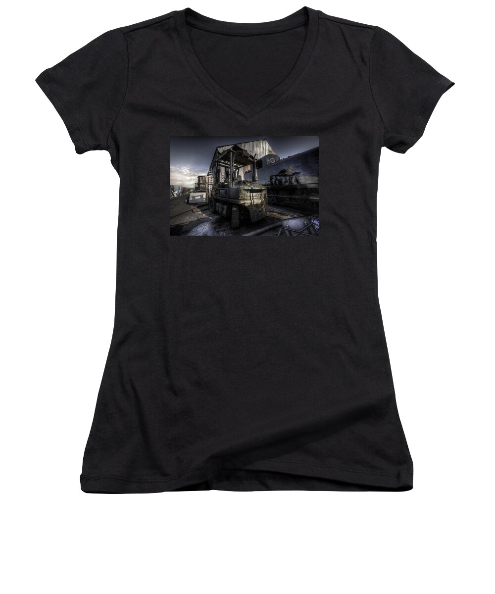 Art Women's V-Neck featuring the photograph Forklift by Yhun Suarez