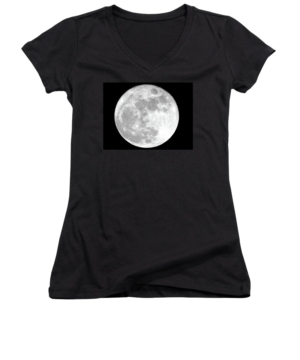 Full Moon Women's V-Neck featuring the photograph Full Moon by Jackson Pearson