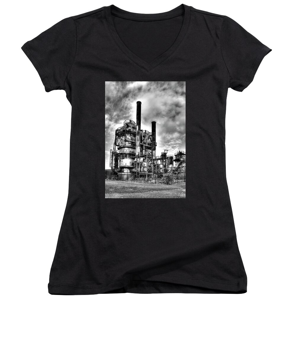 Scene Women's V-Neck featuring the photograph Gasworks Park, Seattle, WA by Greg Sigrist