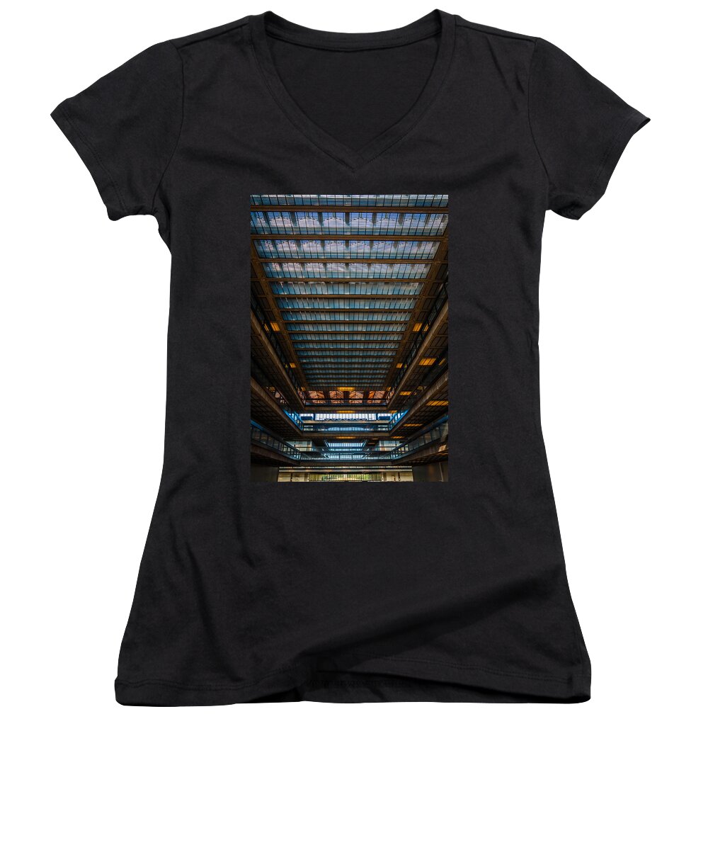 New Jersey Women's V-Neck featuring the photograph Glass Ceiling by Kristopher Schoenleber