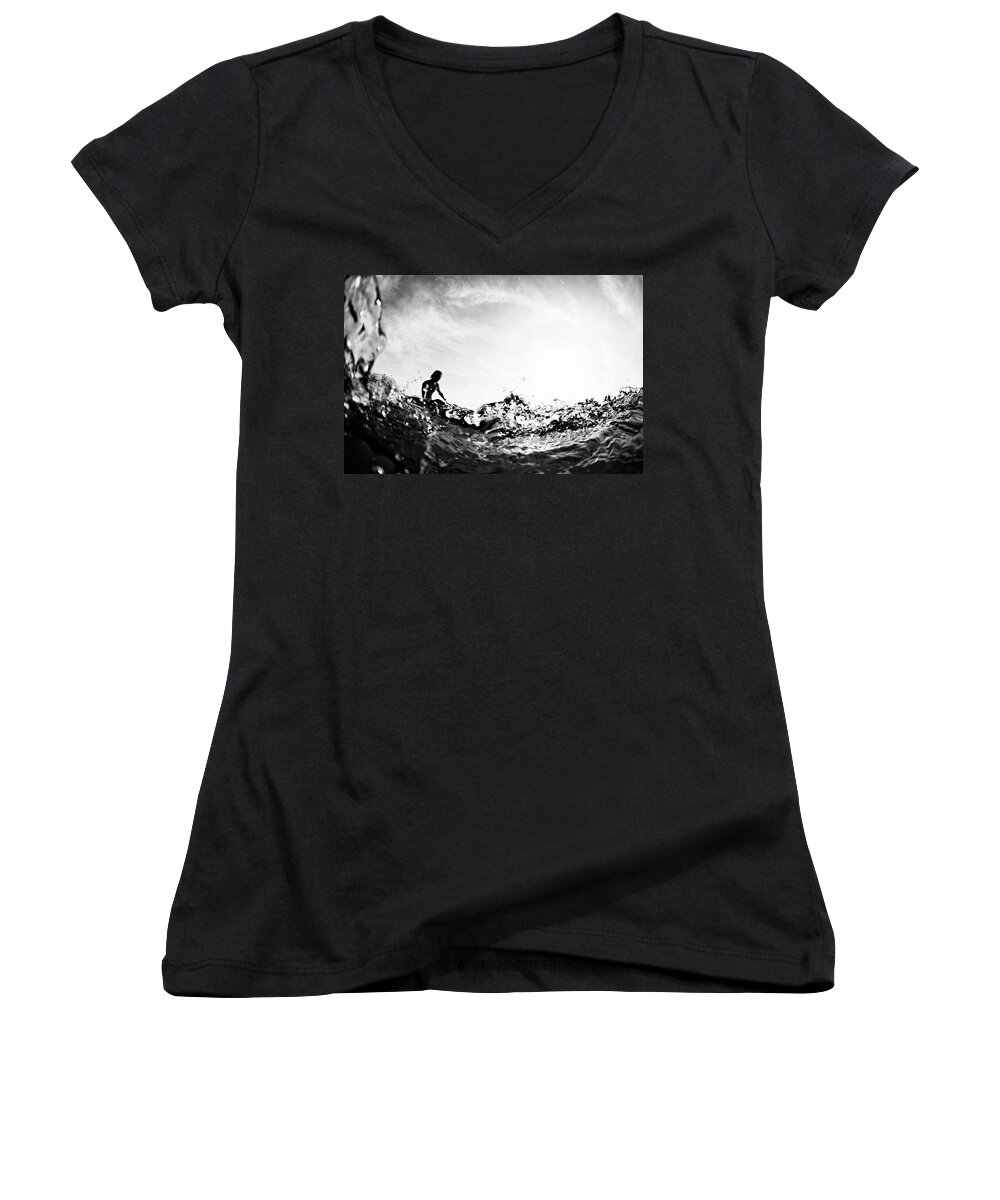 Surfing Women's V-Neck featuring the photograph Glass House by Nik West