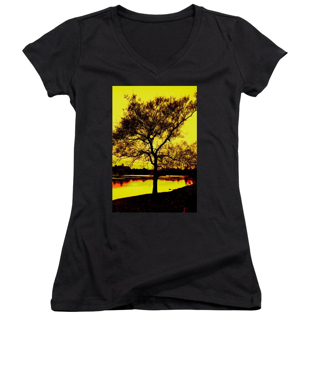 Outside Women's V-Neck featuring the photograph Golden Summer by Kate Arsenault 