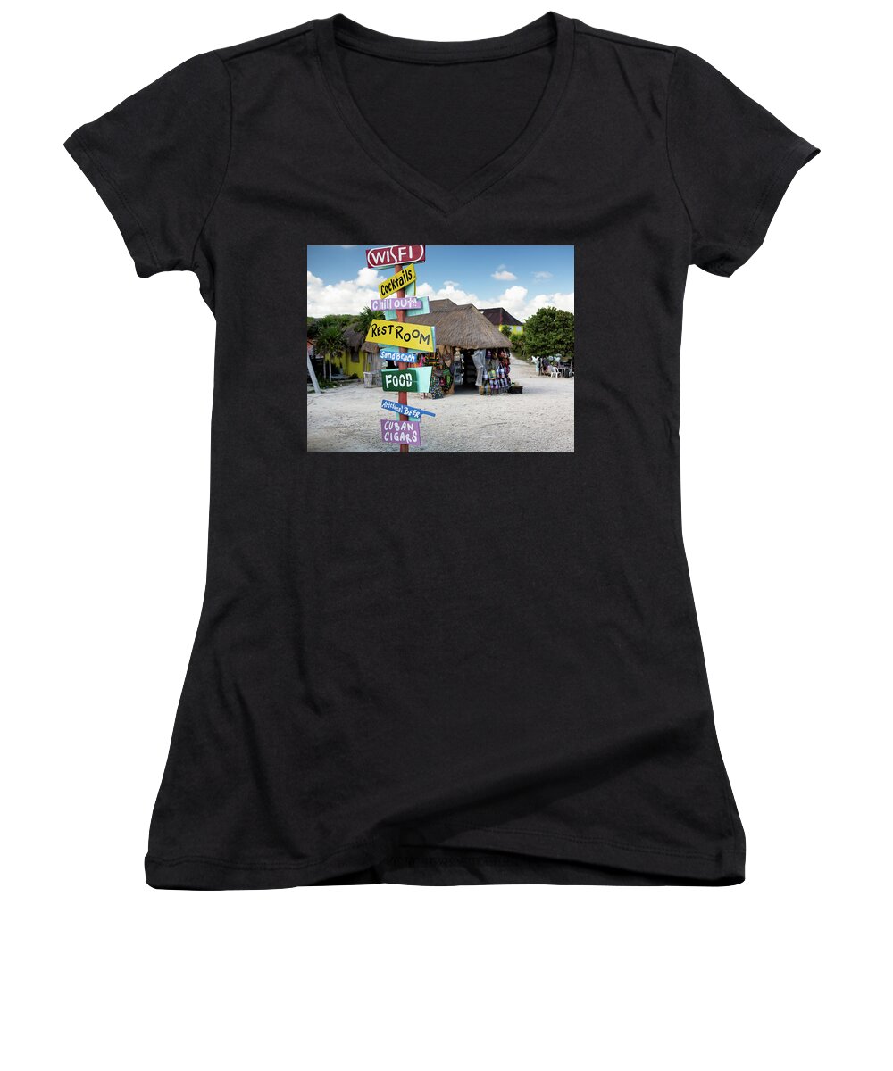 Cozumel Women's V-Neck featuring the photograph Here's What's Here 2 by David Buhler