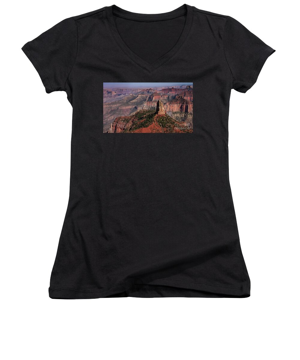 Grand Canyon Women's V-Neck featuring the photograph Imperial Point Afternoon Bliss by Jeff Hubbard