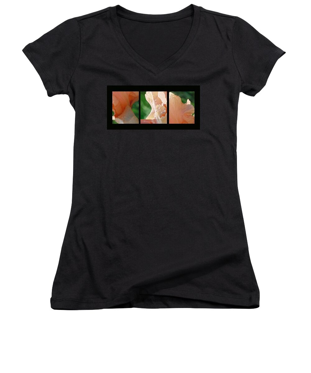 Abstract Women's V-Neck featuring the photograph Iris by Steve Karol