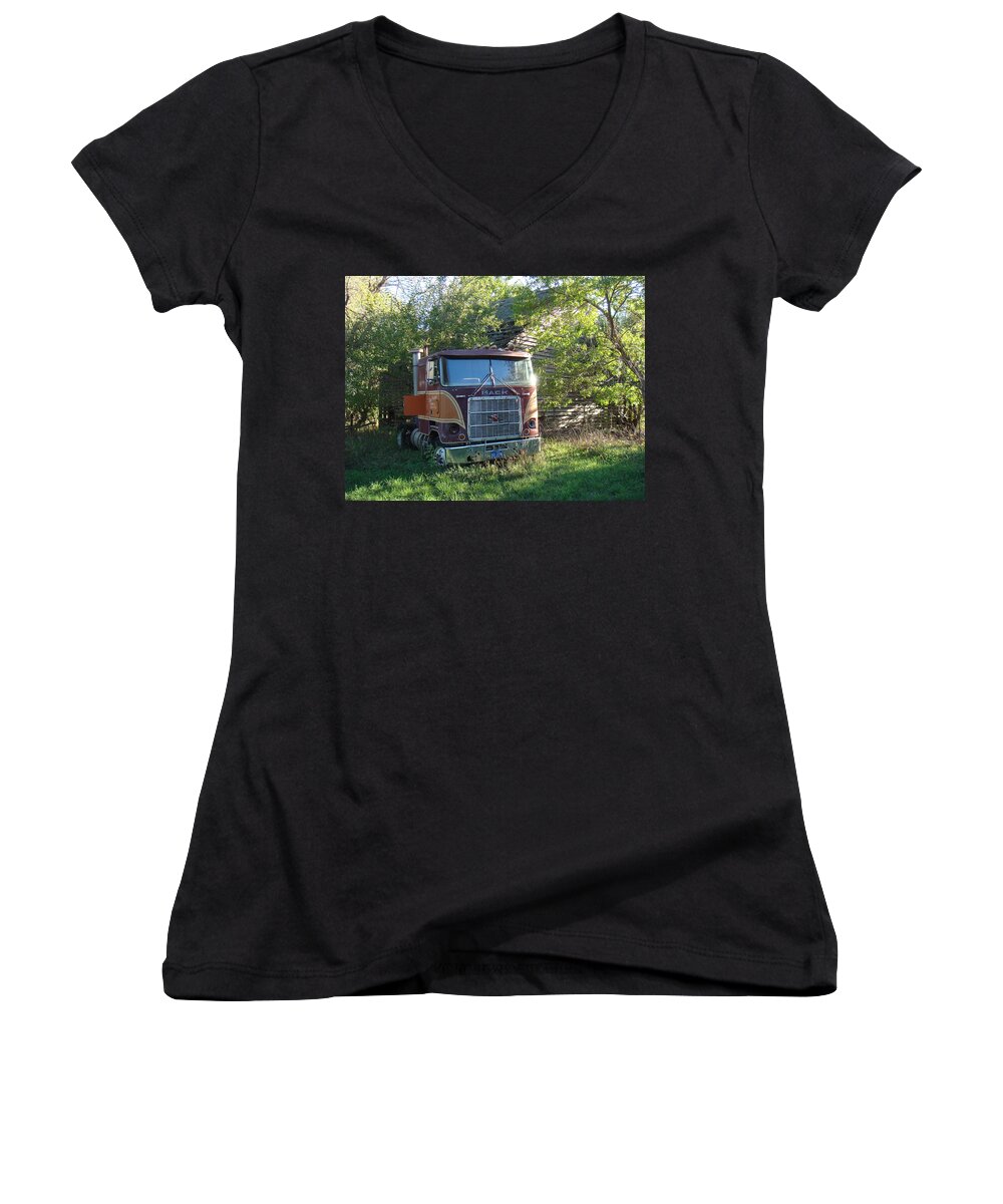Mack Women's V-Neck featuring the photograph Last Ride by Bonfire Photography