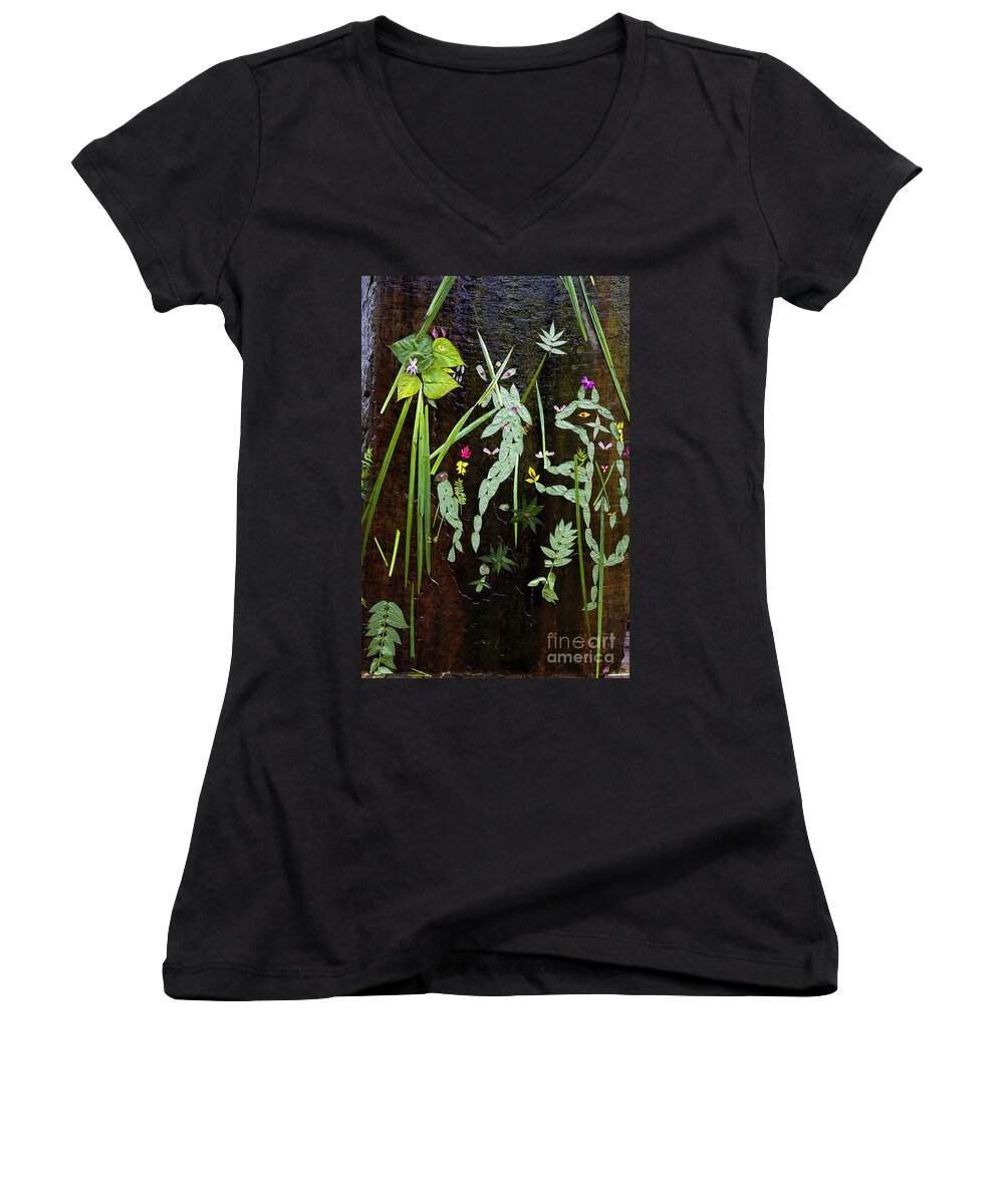 Leaf Art Women's V-Neck featuring the photograph Leaf Art by Jon Burch Photography