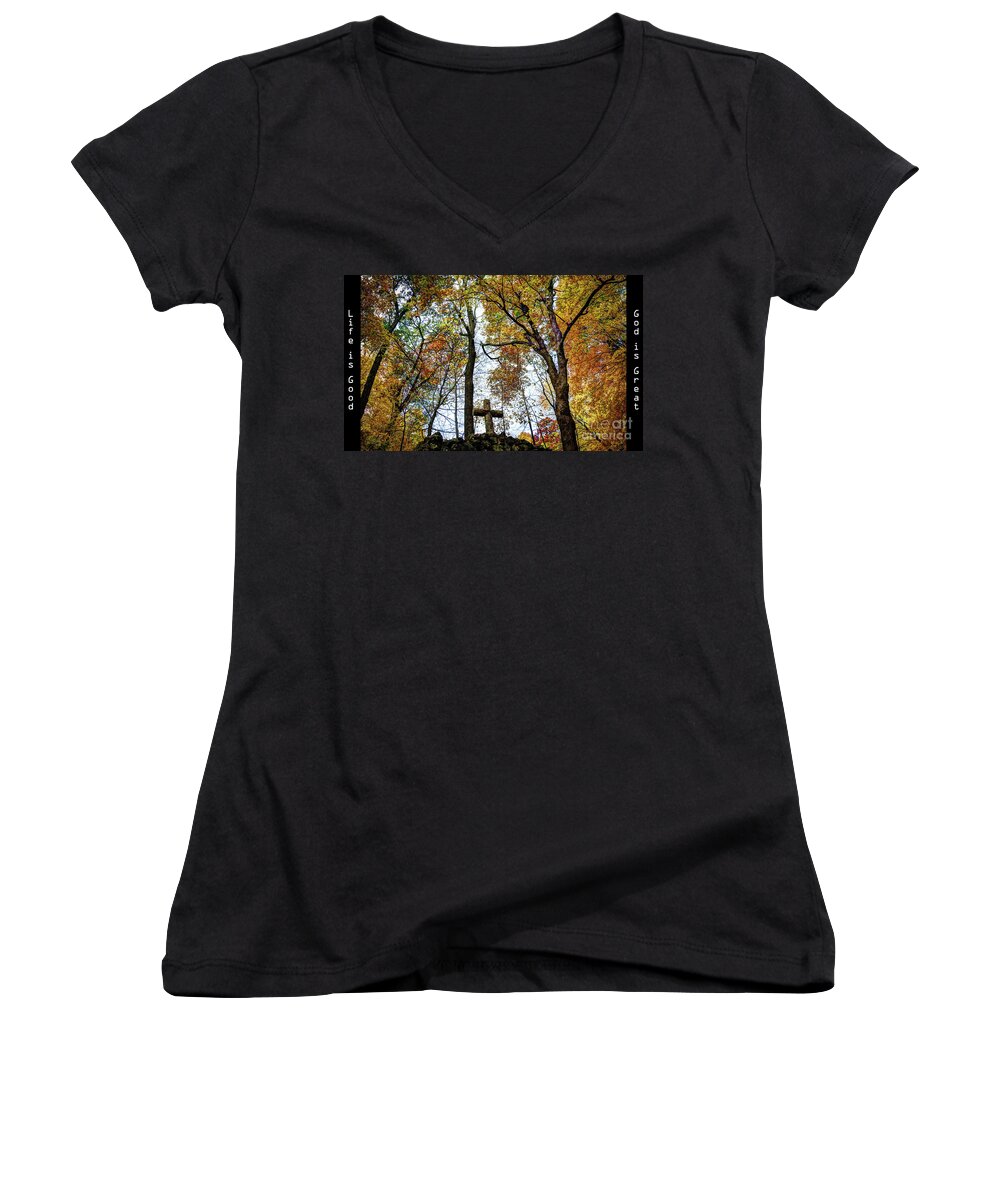 Old Women's V-Neck featuring the photograph Life is Good by Deborah Klubertanz