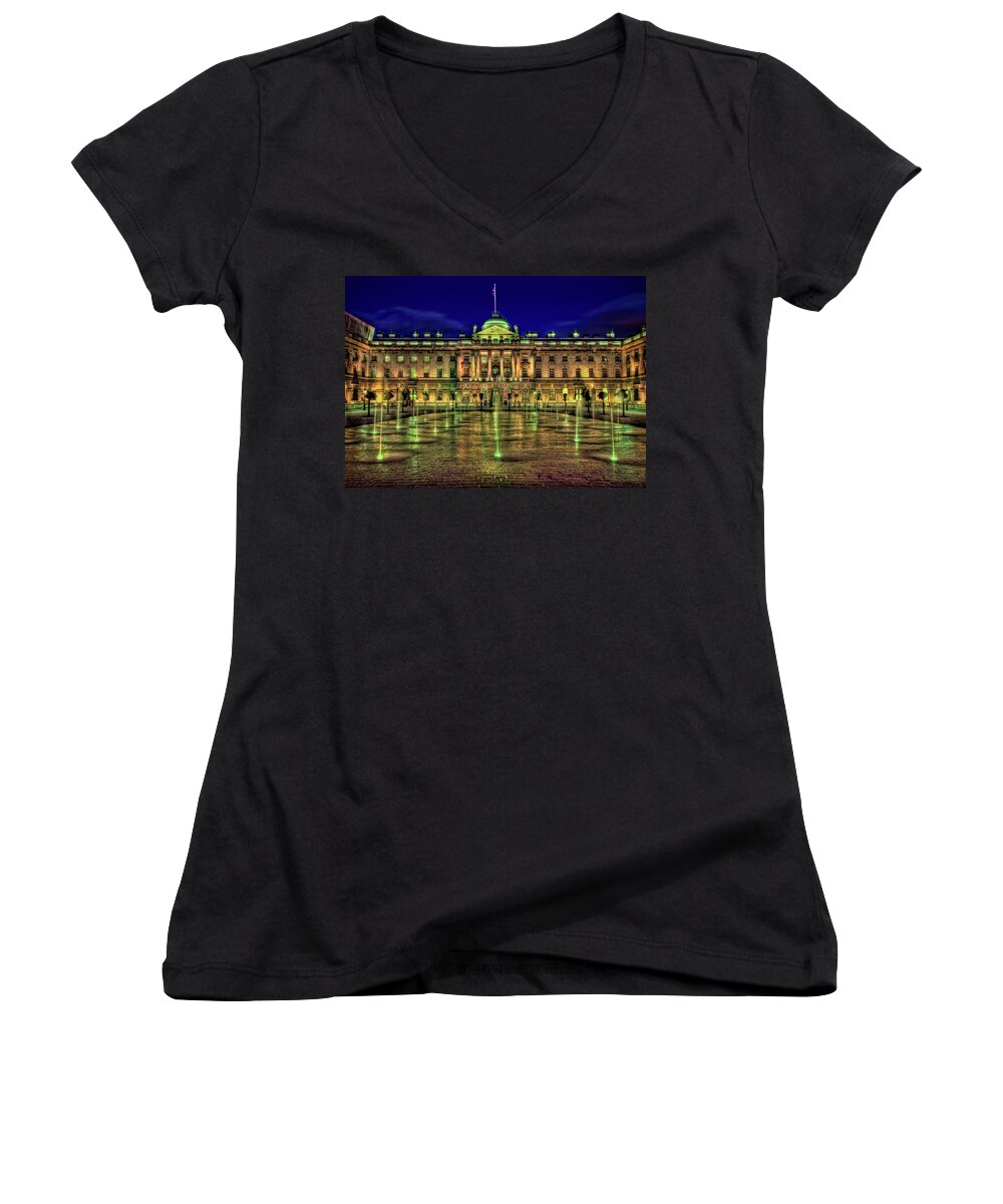 Night Women's V-Neck featuring the photograph Light Up The Night by Evelina Kremsdorf