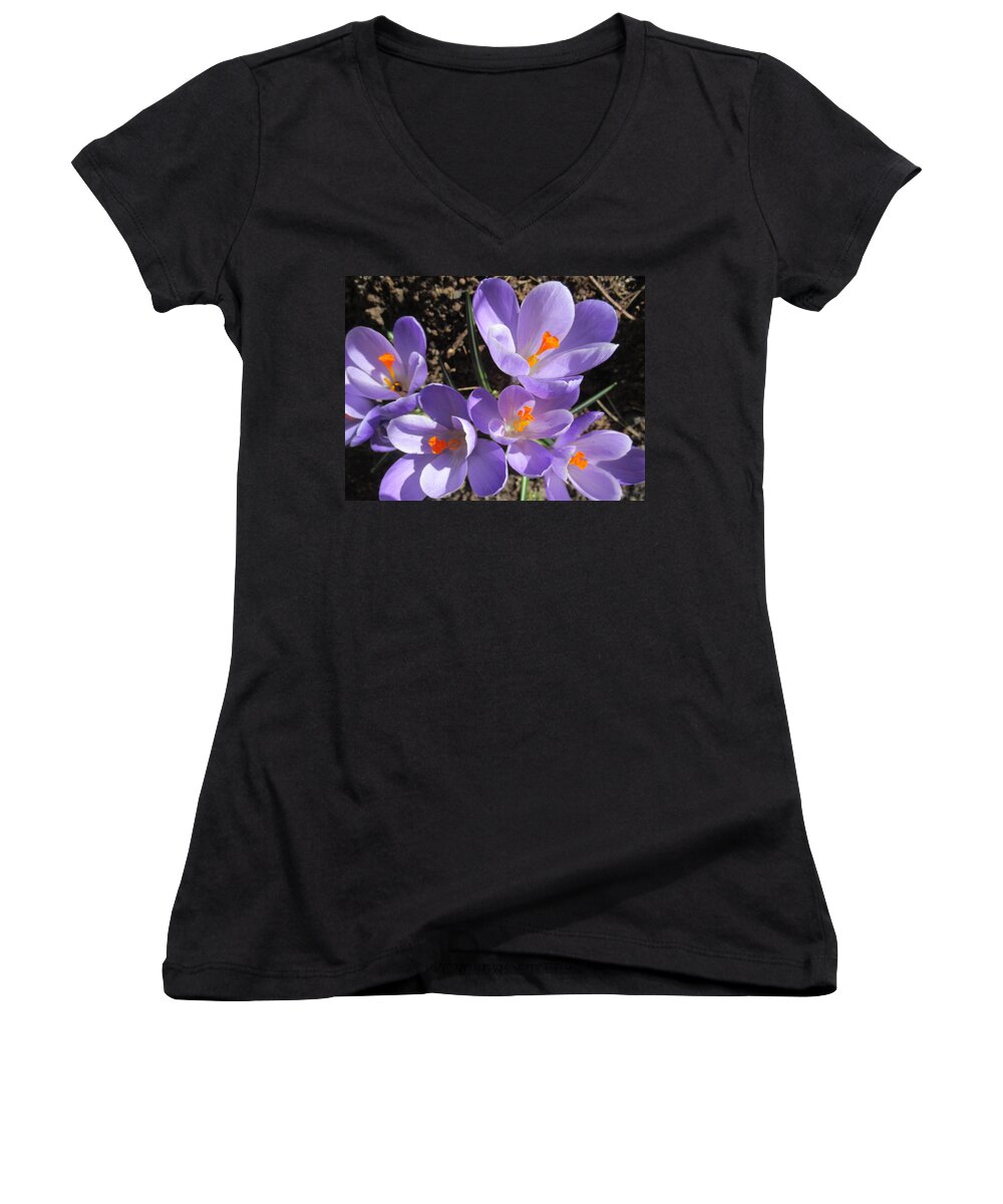 Blue Women's V-Neck featuring the photograph Like a Flame by Rosita Larsson