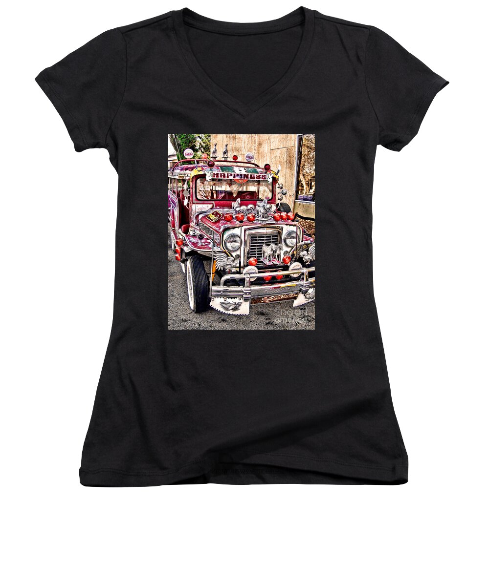 Jeepney Women's V-Neck featuring the photograph Made In The Philippines by Jason Abando