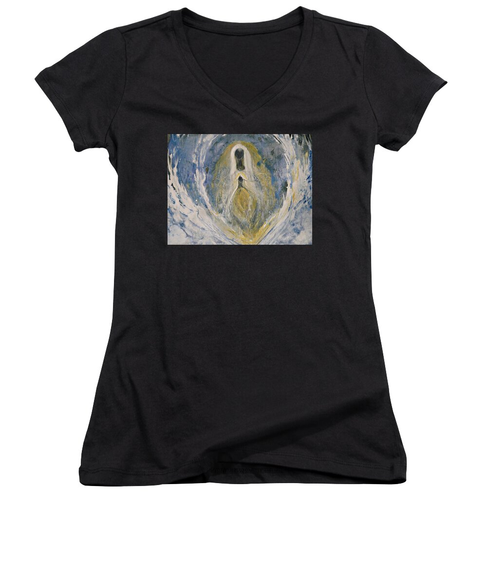 Mother Women's V-Neck featuring the painting Divine Feminine by 'REA' Gallery