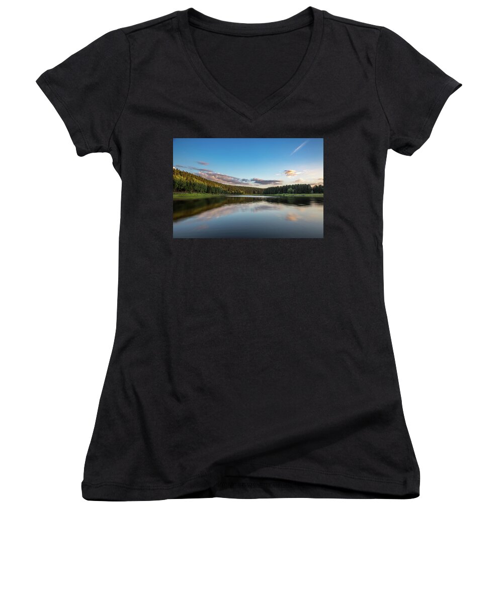 Nature Women's V-Neck featuring the photograph Mandelholz, Harz by Andreas Levi