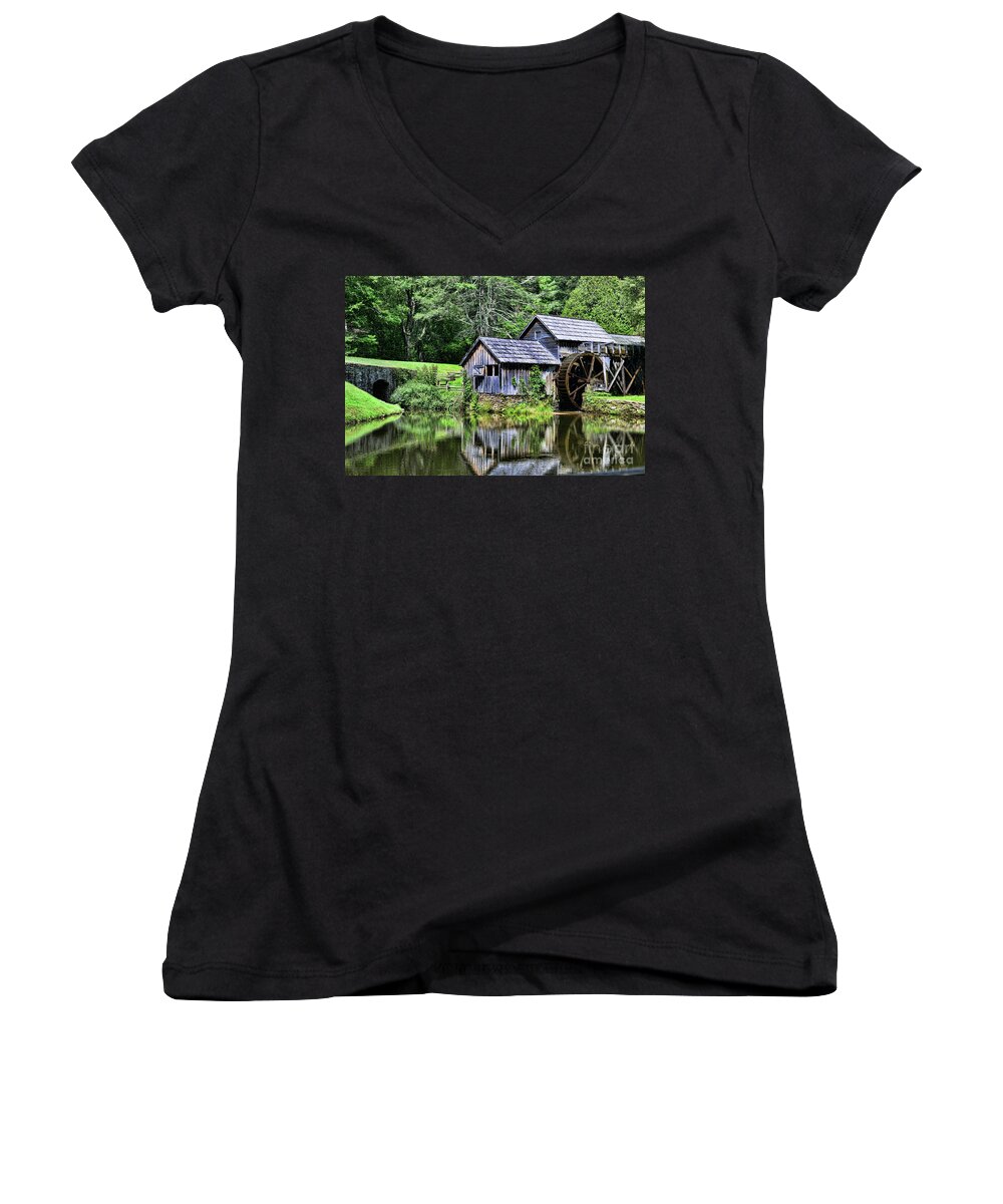 Paul Ward Women's V-Neck featuring the photograph Marby Mill 3 by Paul Ward