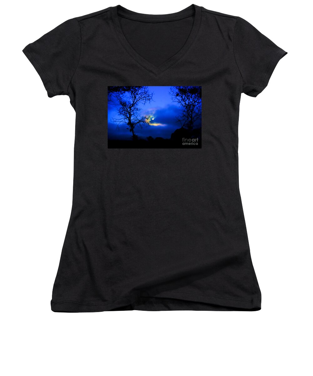 Queensland Women's V-Neck featuring the photograph Midnight Clouds by Blair Stuart