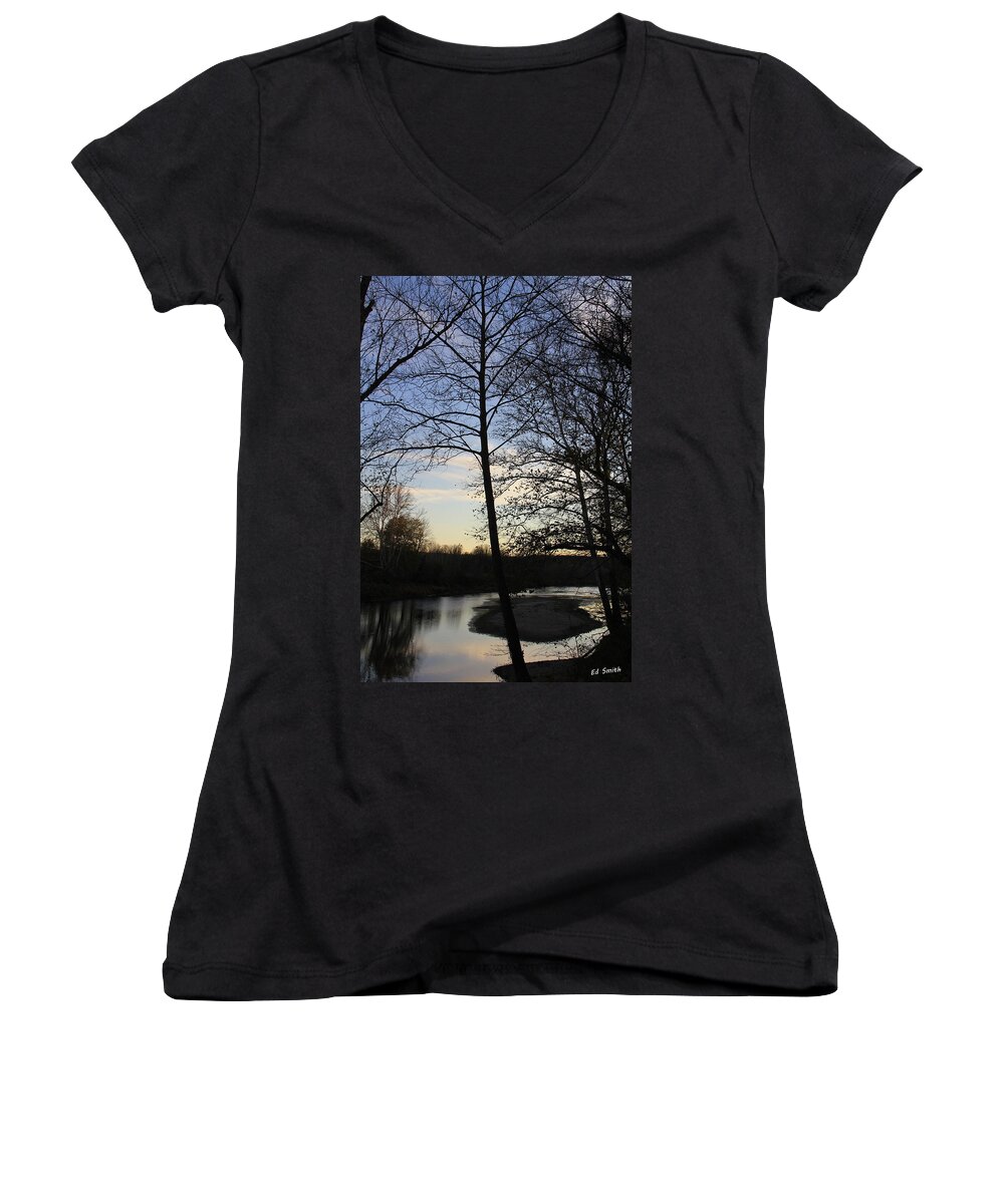 Mill Creek Memories Women's V-Neck featuring the photograph Mill Creek Memories by Edward Smith