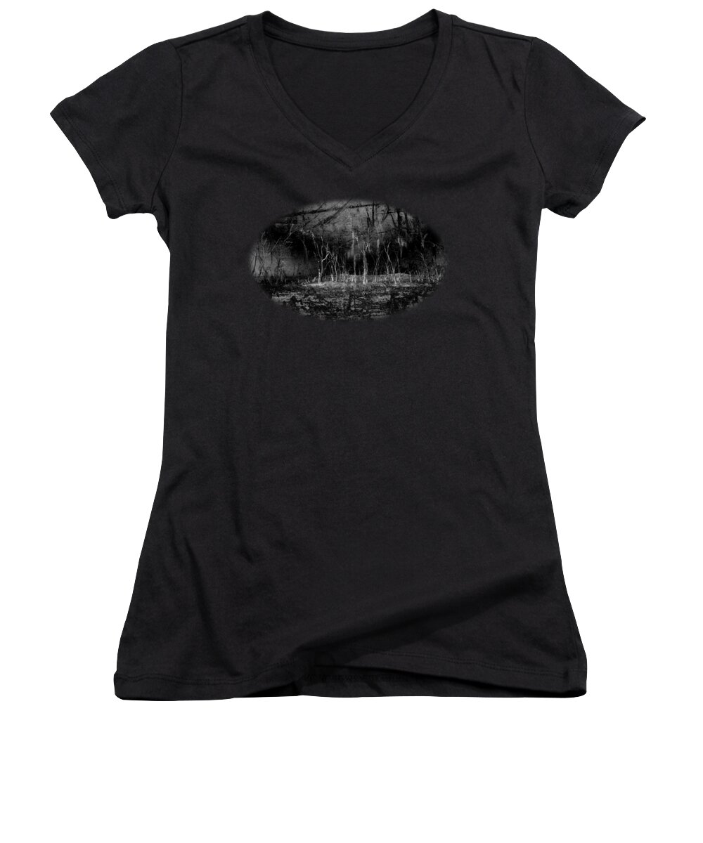 Wetlands Women's V-Neck featuring the photograph Mokoan by Linda Lees