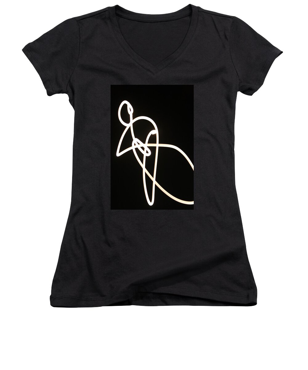 Moon Women's V-Neck featuring the photograph Moon Drawings by Angie Schutt