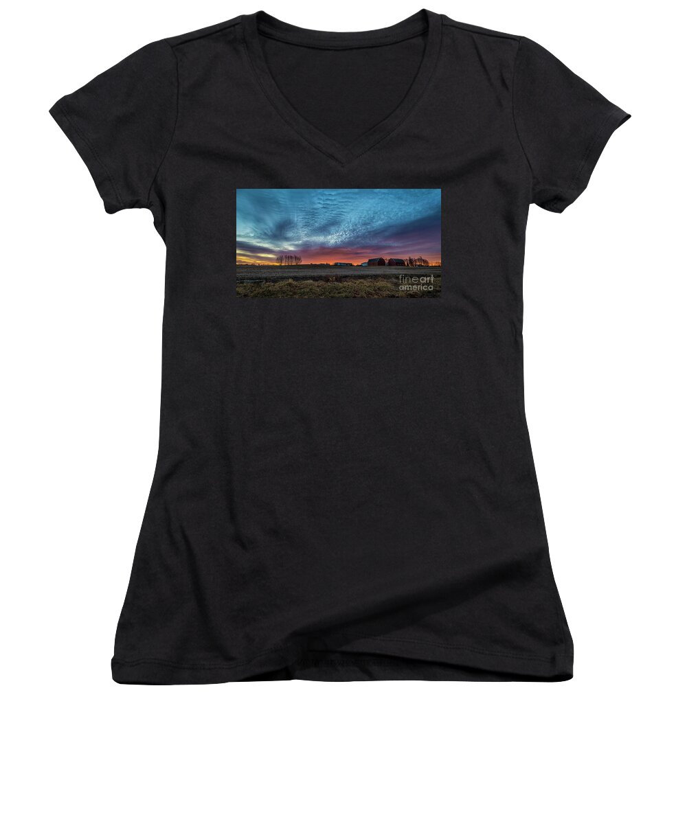 Outdoor Women's V-Neck featuring the photograph Morning Color by Joann Long