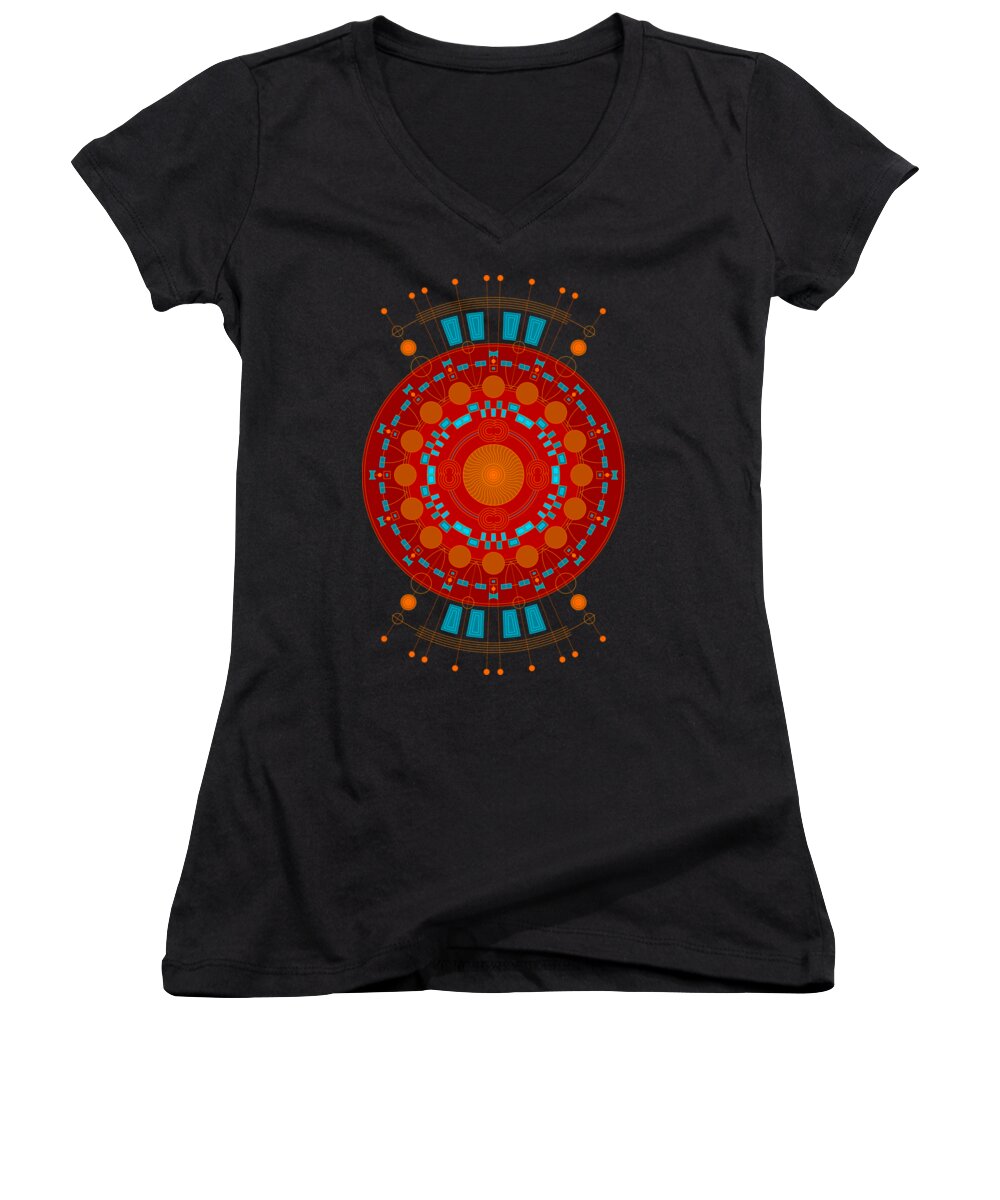 Relief Women's V-Neck featuring the digital art Mother color by DB Artist