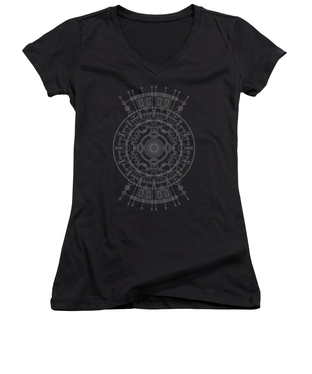 Relief Women's V-Neck featuring the digital art Mother Inverse by DB Artist