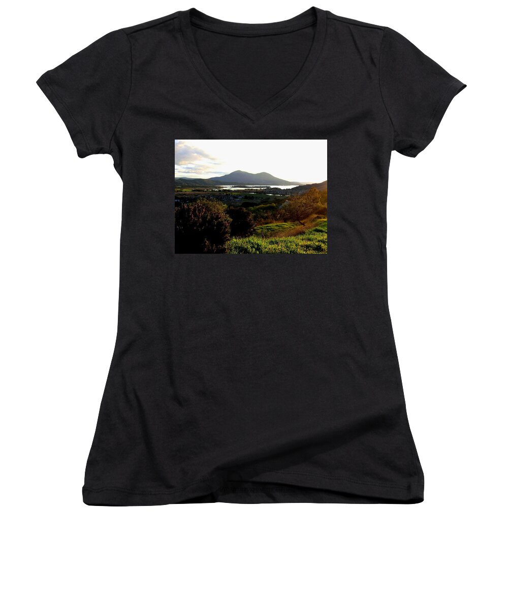 Mount Konocti Women's V-Neck featuring the photograph Mount Konocti by Will Borden