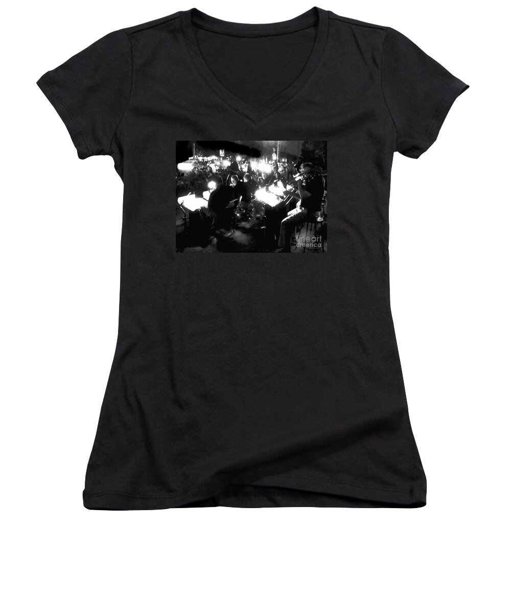 Orchestra Women's V-Neck featuring the photograph Night Music by Felipe Adan Lerma