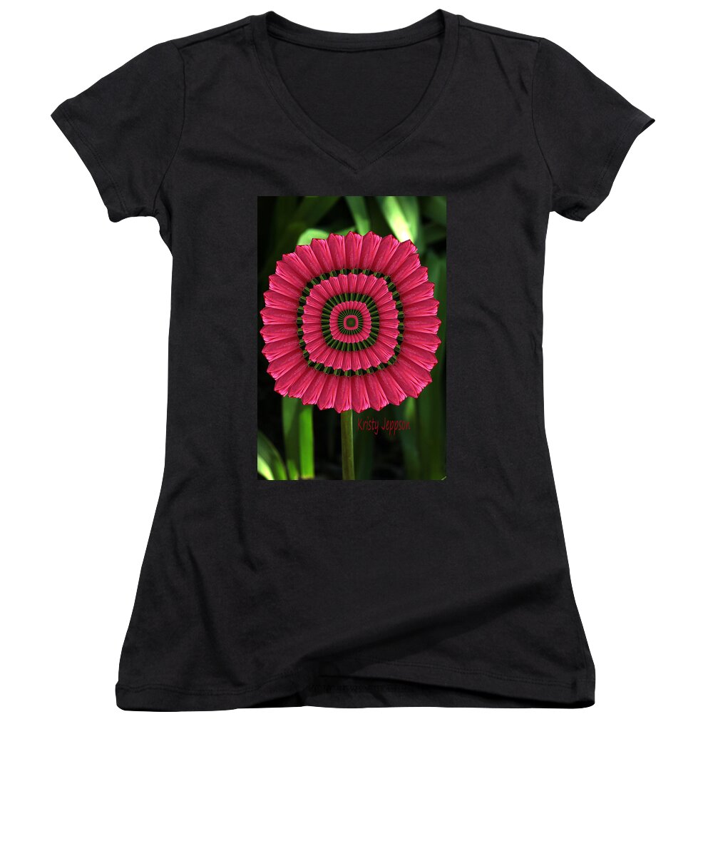 Tulip Women's V-Neck featuring the photograph Tulip K1 by Kristy Jeppson