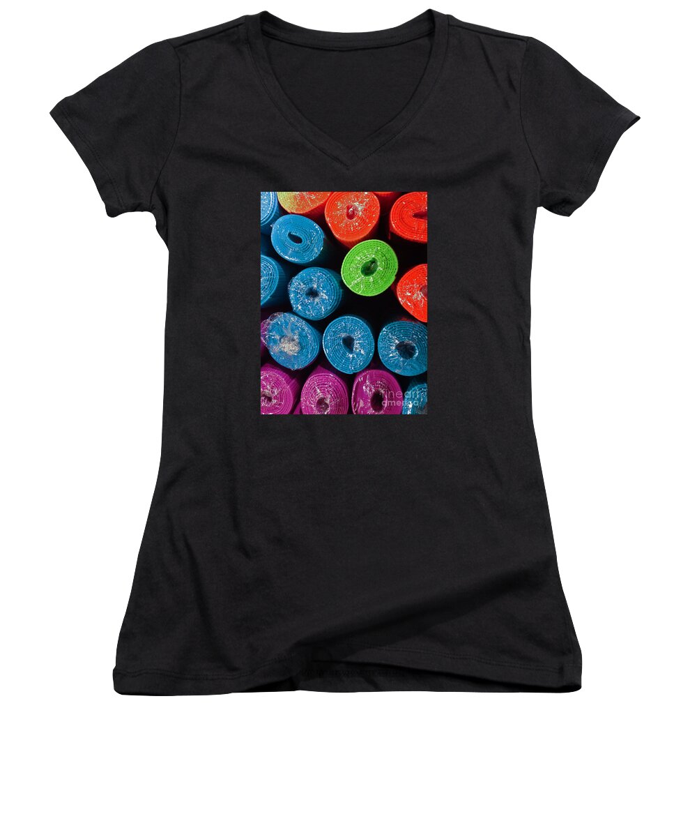 Abstract Women's V-Neck featuring the photograph O by Rick Locke - Out of the Corner of My Eye