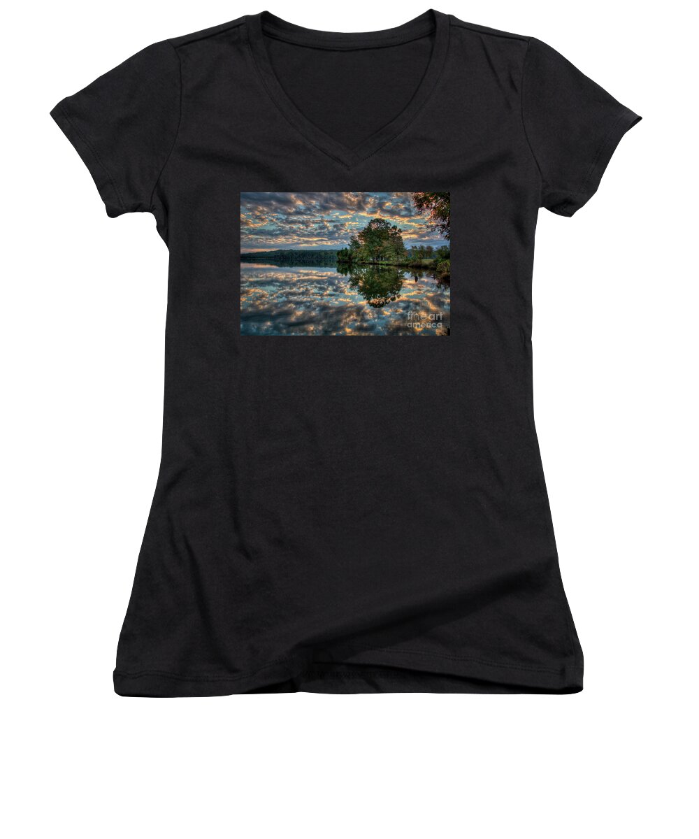 Clouds Women's V-Neck featuring the photograph October Skies by Douglas Stucky