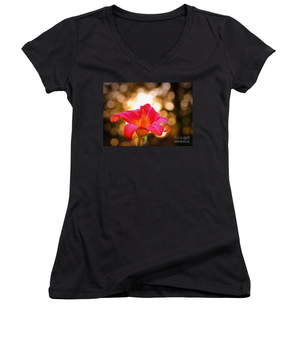 Flower Women's V-Neck featuring the photograph Orbs All Around by Lydia Holly