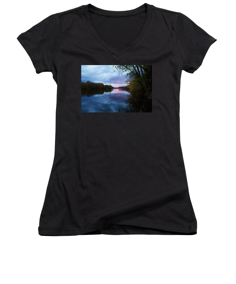  Women's V-Neck featuring the photograph Oswego River by Everet Regal