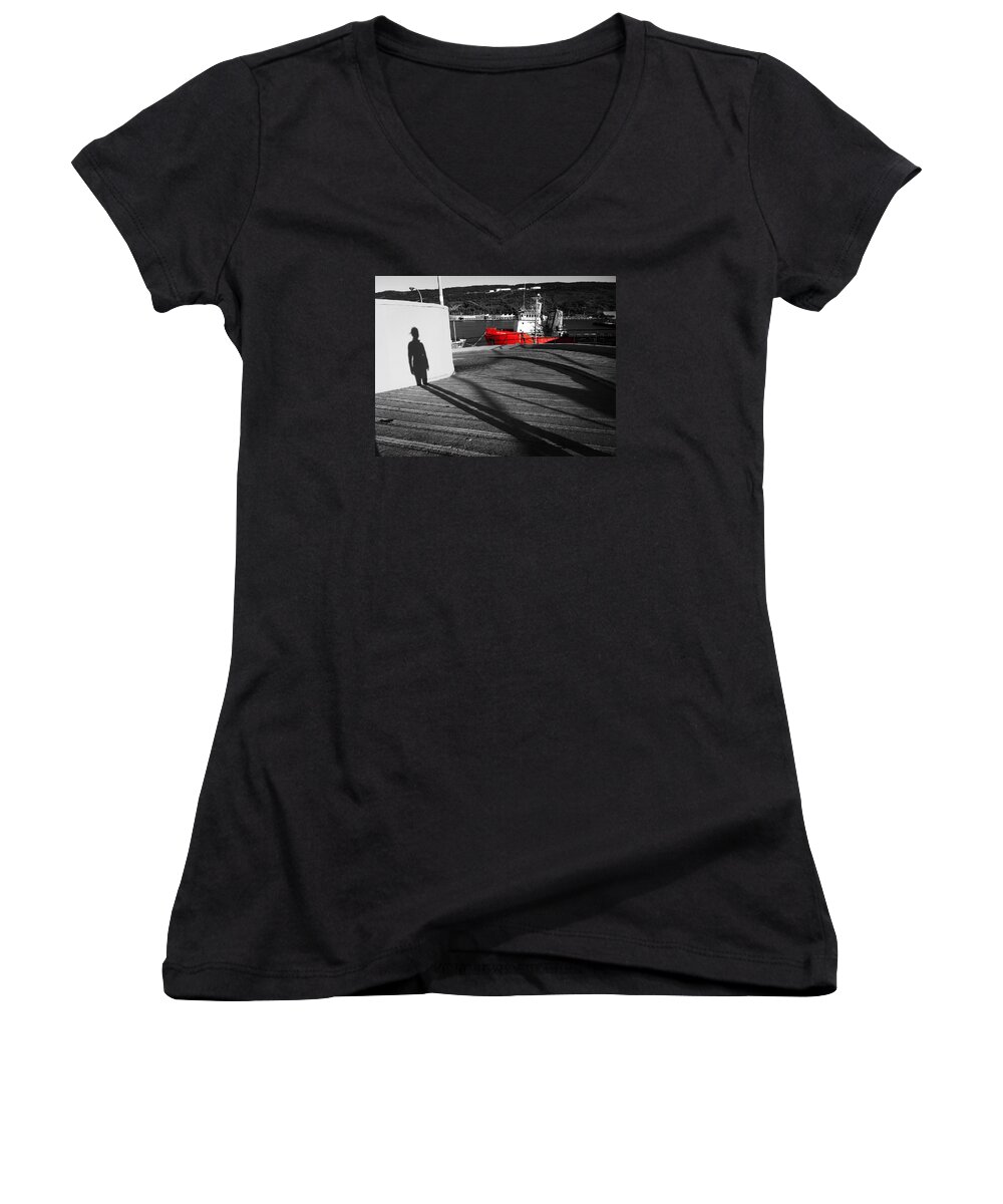 Parting Women's V-Neck featuring the photograph Parting by Zinvolle Art