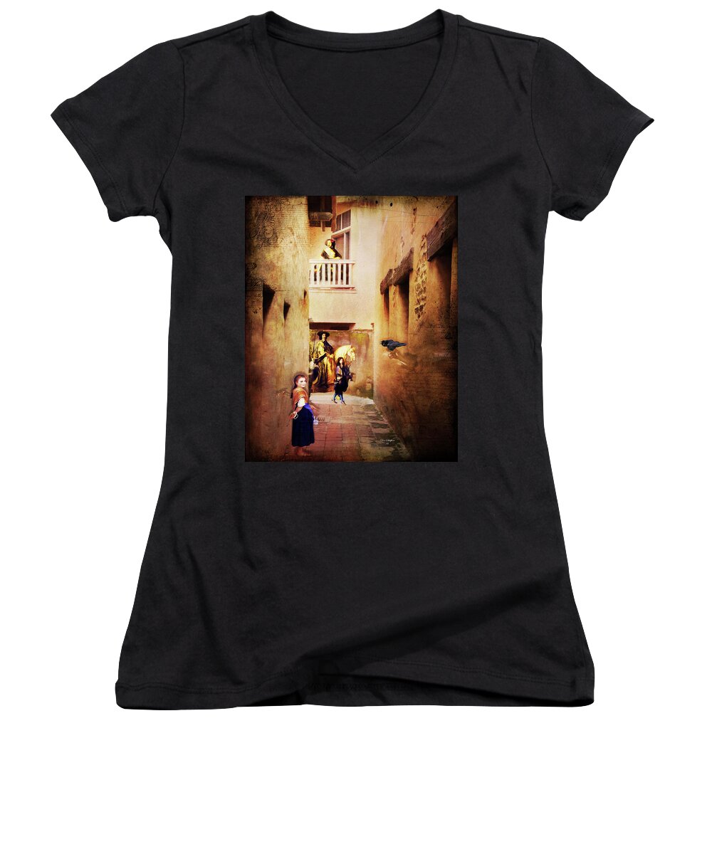  Women's V-Neck featuring the photograph Passing Through by Don Schiffner