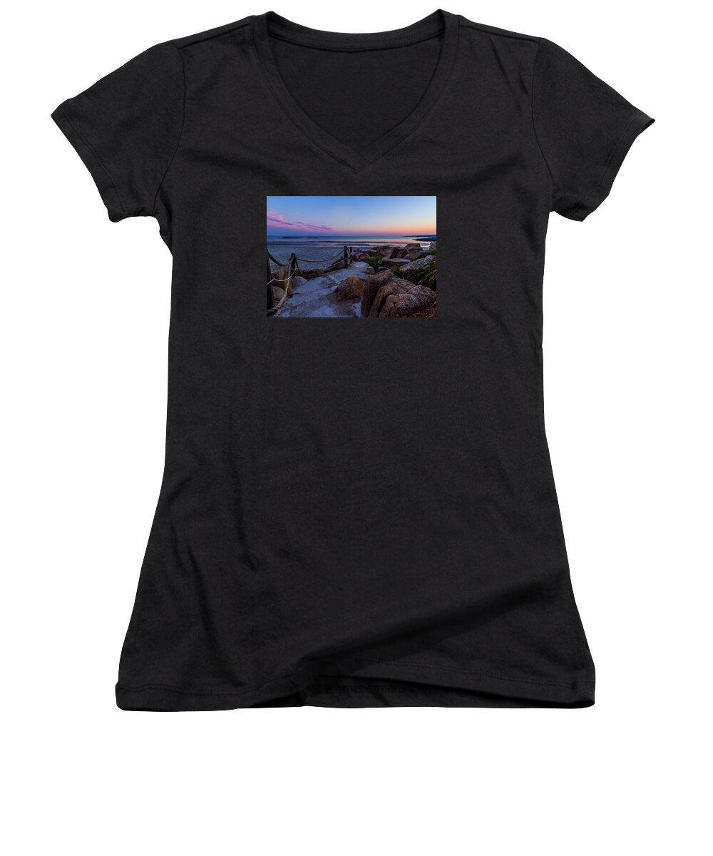 Beach Women's V-Neck featuring the photograph Path To the Beach by Tim Kirchoff