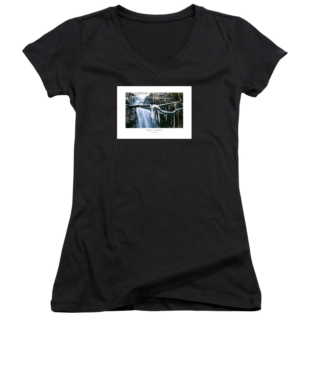 Cold Women's V-Neck featuring the digital art Phases of Water by Julian Perry