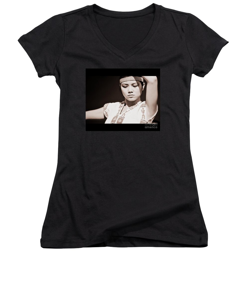 Philippine Women's V-Neck featuring the photograph Philippino Dancer by Chris Dutton