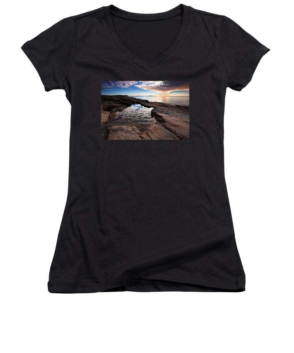 Maine Women's V-Neck featuring the photograph Portal to the Heavens by Neil Shapiro