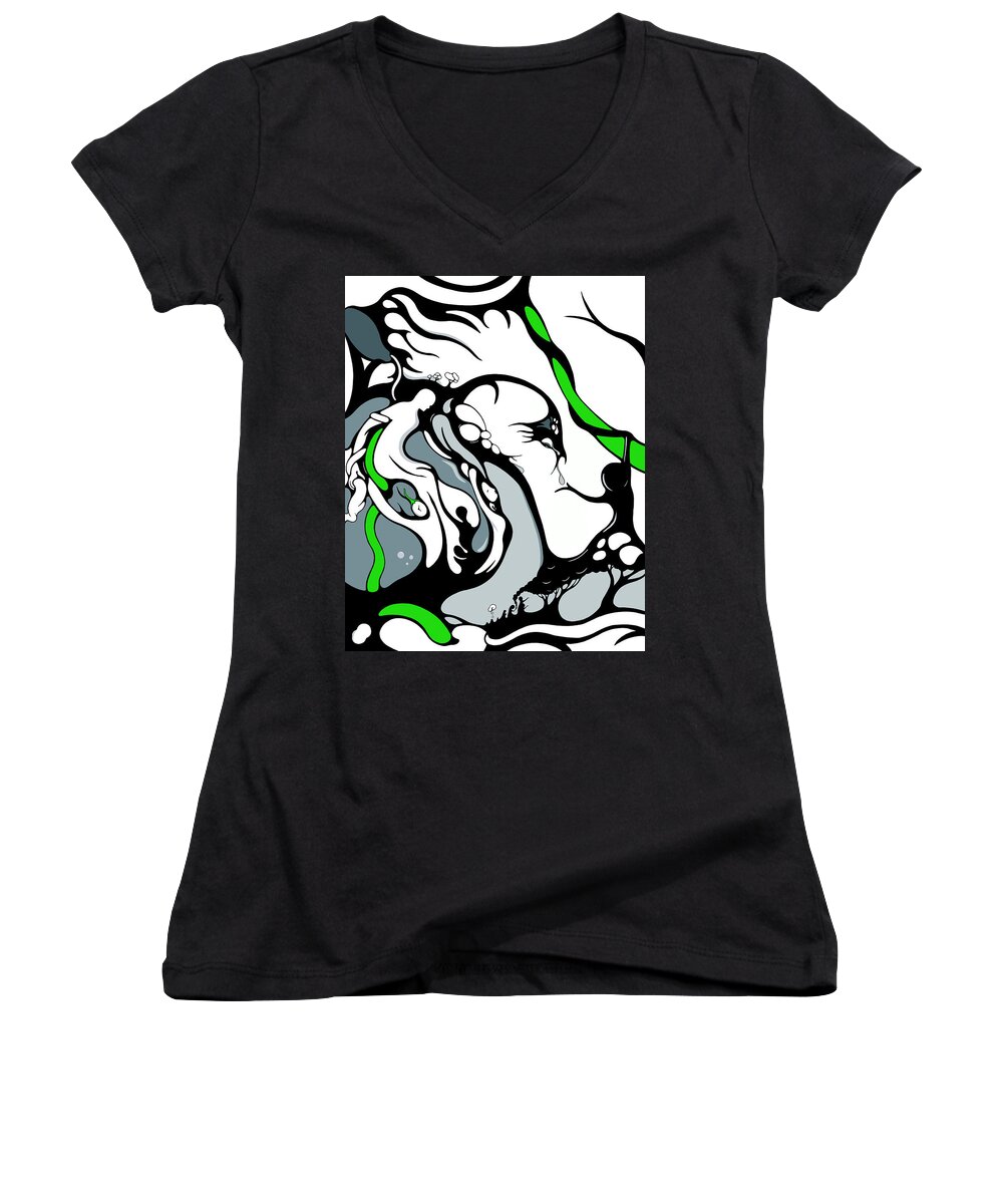 Female Women's V-Neck featuring the digital art Reflection by Craig Tilley