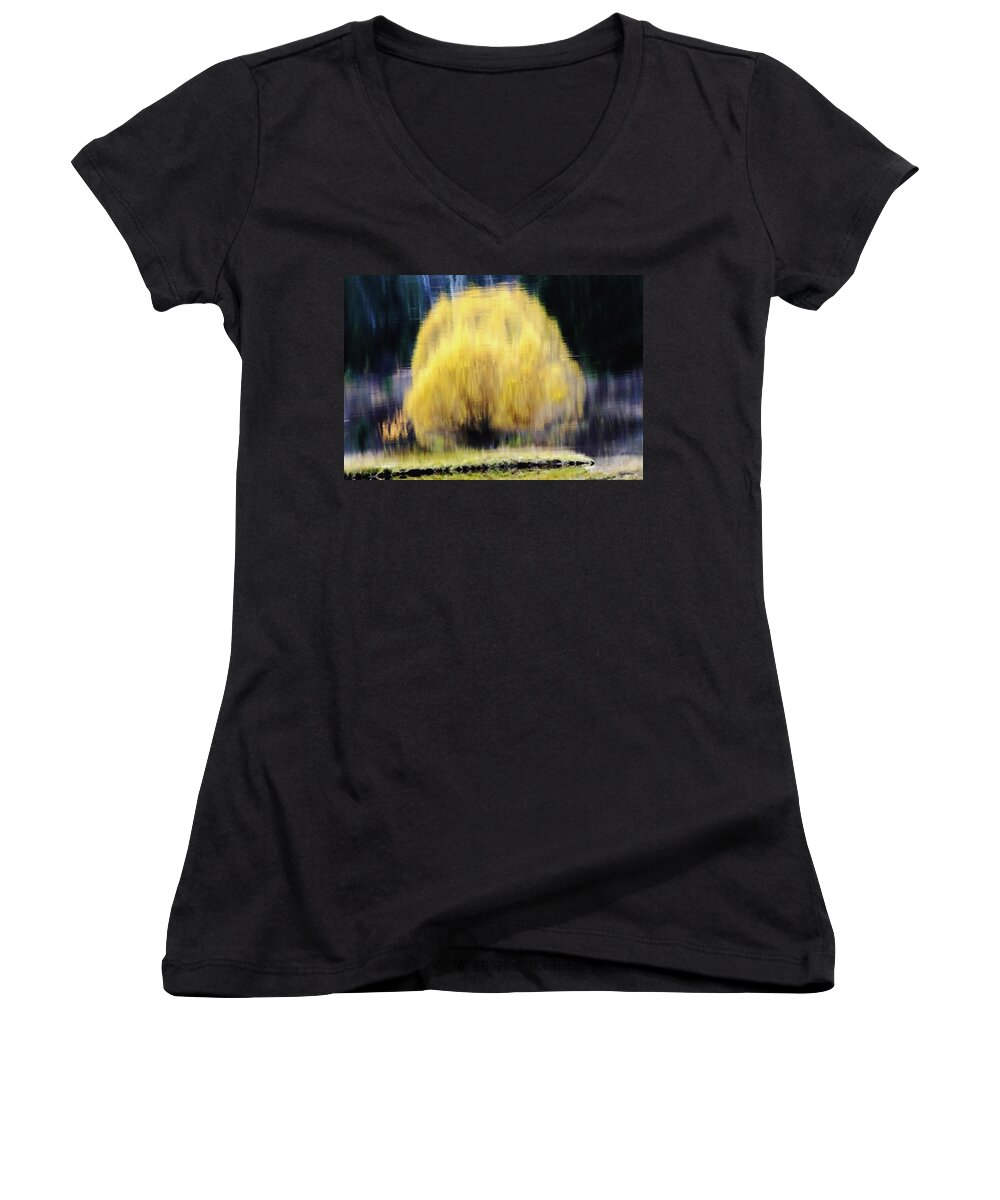 Yellow Women's V-Neck featuring the photograph Reflections by Joseph Noonan