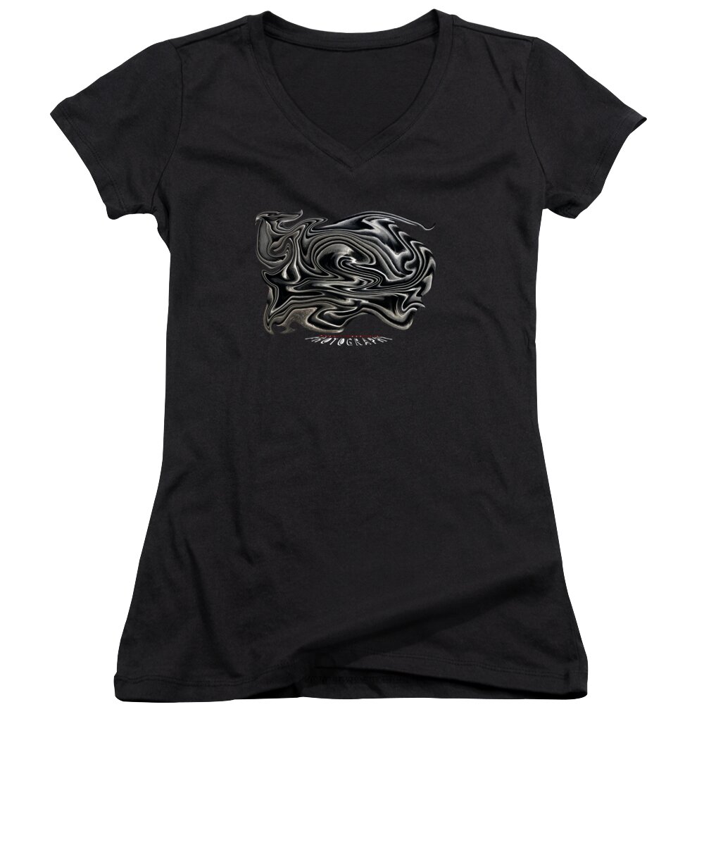 Ripple Women's V-Neck featuring the digital art Rippled Ripples Transparency by Robert Woodward
