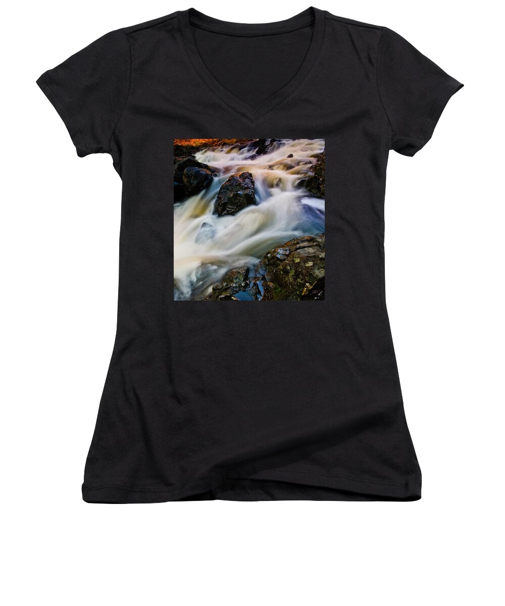 Troy Women's V-Neck featuring the photograph River Dance by Neil Shapiro