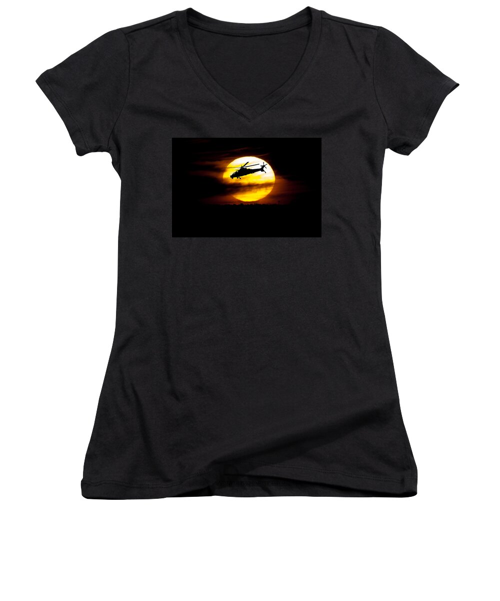 Atlas Women's V-Neck featuring the photograph Rooivalk Sunset by Paul Job