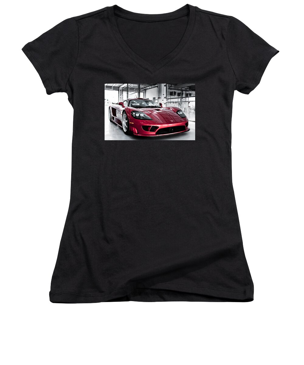 Saleen S7 Women's V-Neck featuring the photograph Saleen S7 by Jackie Russo