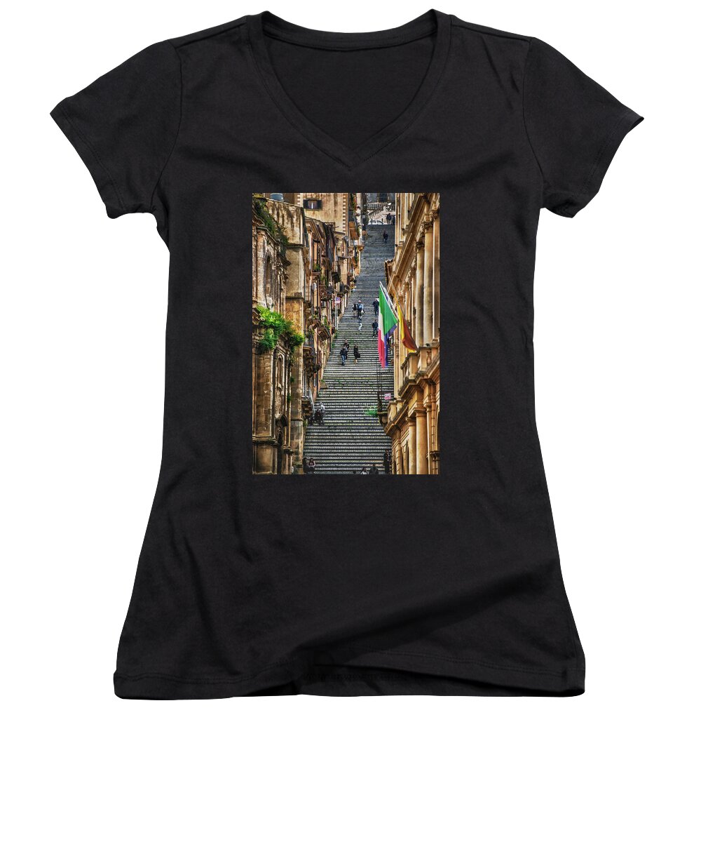  Women's V-Neck featuring the photograph Santa Maria del Monte by Patrick Boening