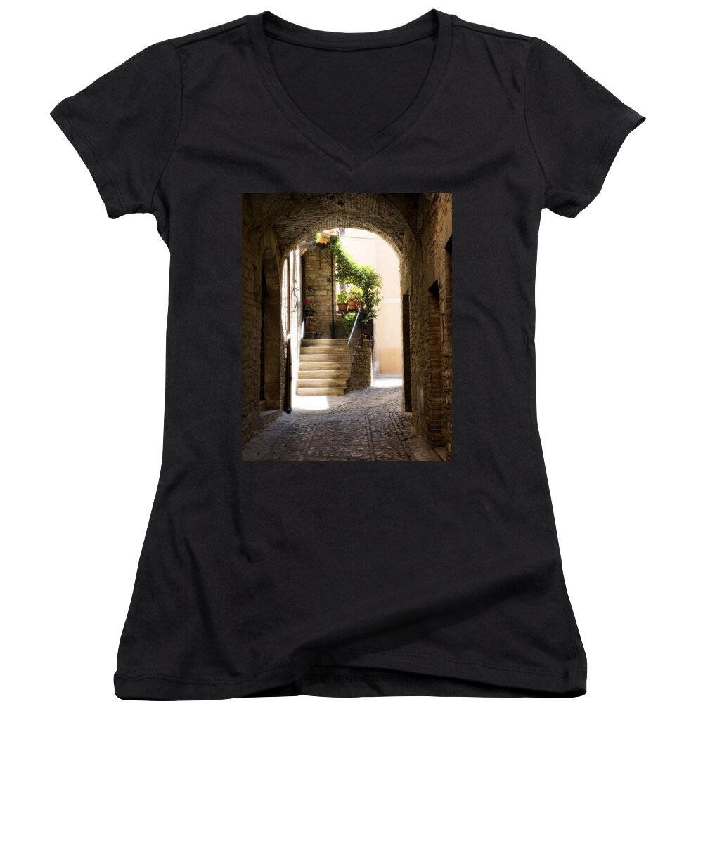 Italy Women's V-Neck featuring the photograph Scenic Archway by Marilyn Hunt