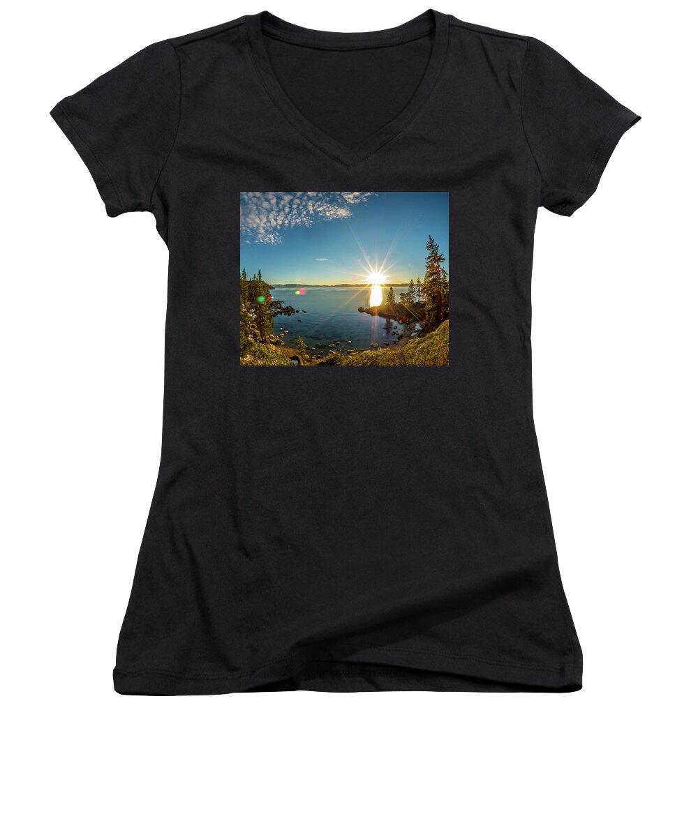Lake Women's V-Neck featuring the photograph Secret Star by Martin Gollery