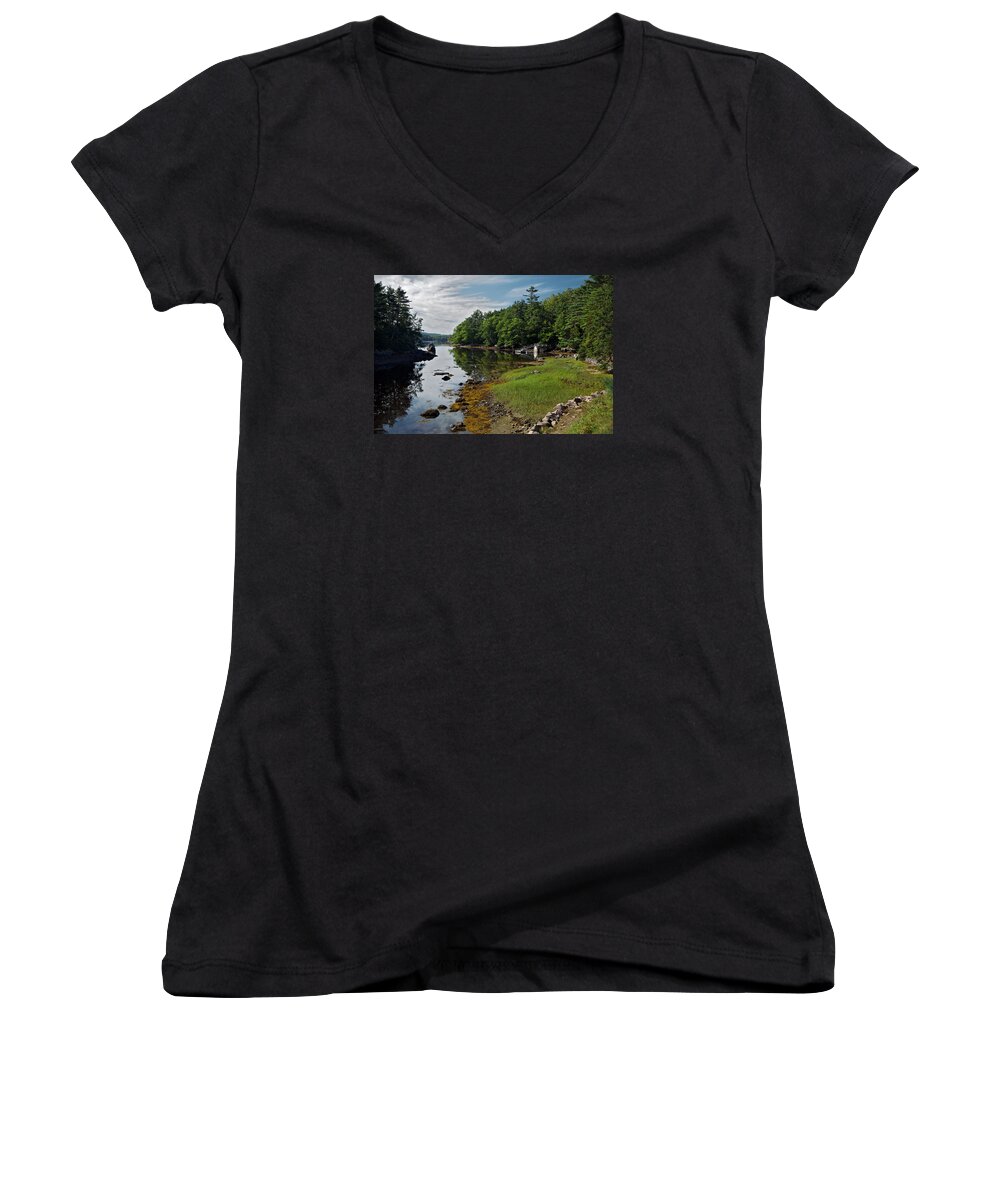 Lawrence Women's V-Neck featuring the photograph Serene Backyard by Lawrence Boothby