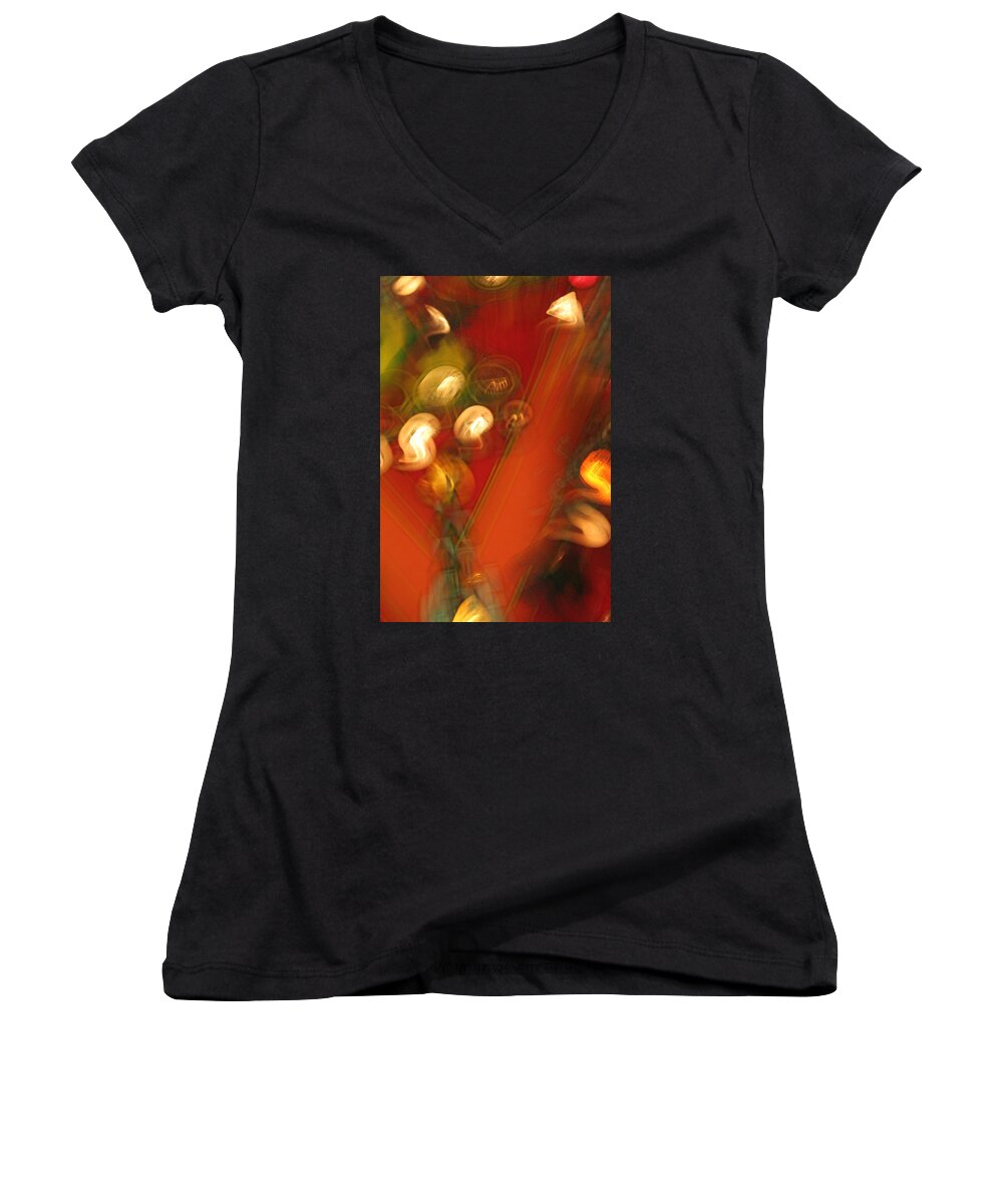 Abstract Women's V-Neck featuring the photograph Shwiggle by Ric Bascobert